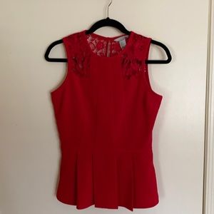 Women’s Red H&M peplum top. Size US 8